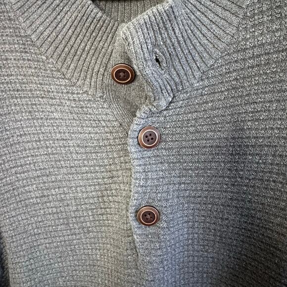 Mens vintage G.H Bass & Co. button waffle grey long sleeve sweater size XL - Picture 4 of 7
